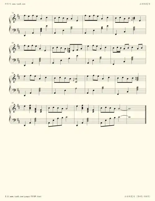 《云村的夏句,钢琴谱》邱有句/馒头midibear(五线谱 钢琴曲 指法)-弹