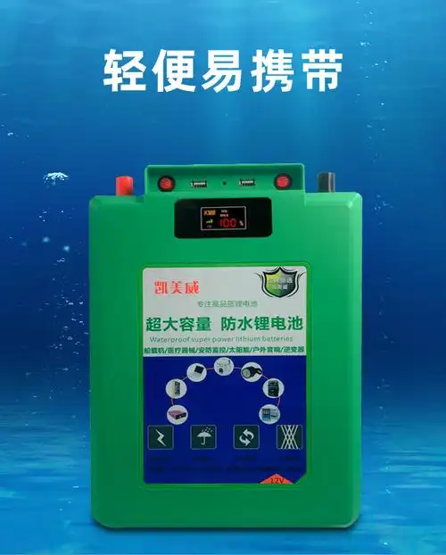 12伏100a户外防水锂电池12v大容量三元聚合物锂电瓶非铅酸蓄电池_电源