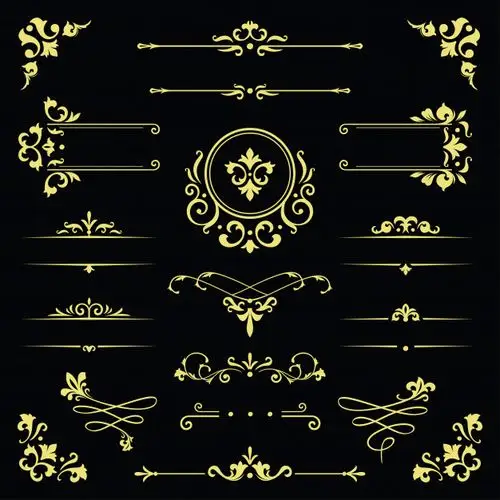 经典欧式装饰边框,复古标题框分割线
