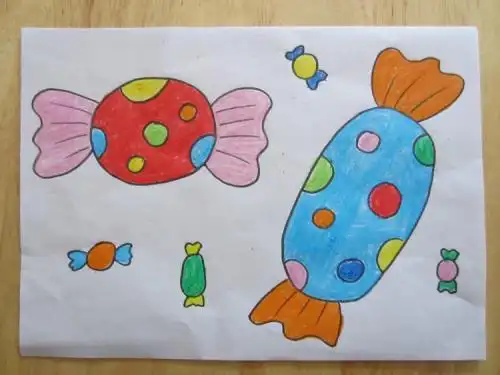 幼儿小班美术糖果剪纸