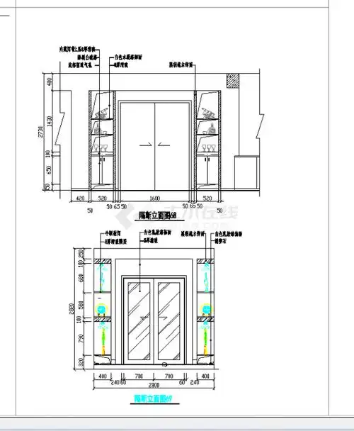某地各式玄关立面详图下载cad图纸