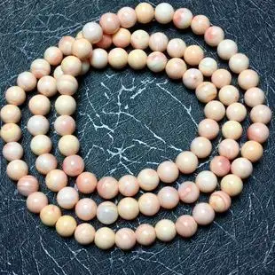 天然粉贝壳手链三圈手链约6mm 女款饰品 贝壳手链