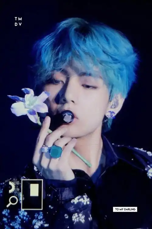 金泰亨kpop永一##金泰亨蓝发