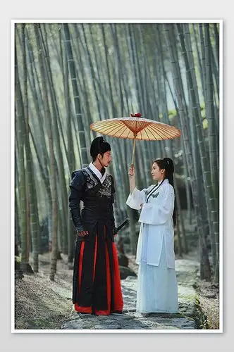 竹林传统风格古装中国风男女图片下载