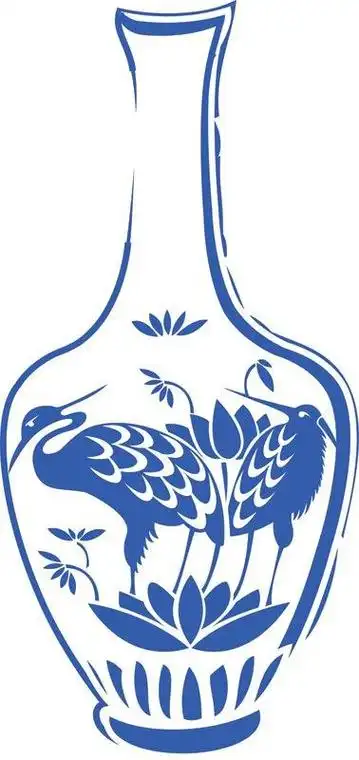 简单青花瓷瓶子简笔画