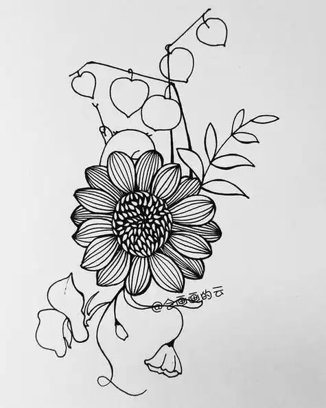 画点线面黑白装饰画人物高清图片-人物简单黑白装饰画线描简笔画卡通