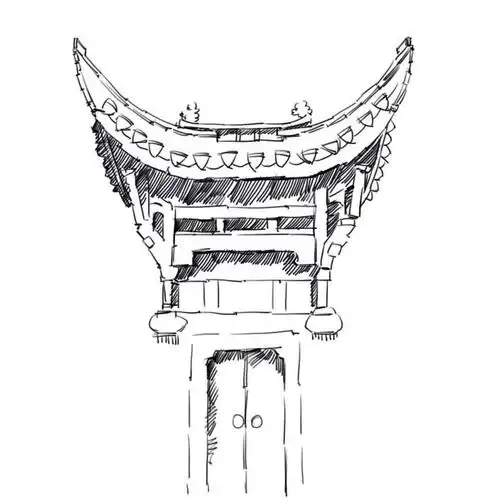 手绘速写古建筑技法步骤解析,三步看懂