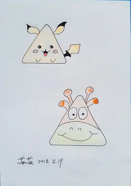 简笔画25用三角形画出的萌萌哒