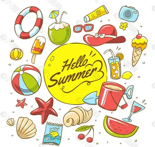 21款彩色夏季元素矢量图