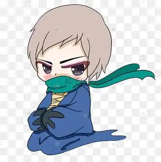 手绘蒙脸男孩png格式