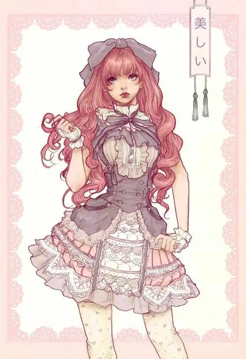 洛丽塔线稿素材