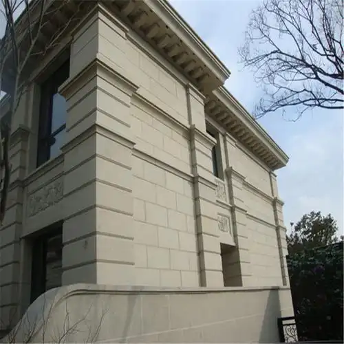 供应黄金麻花岗岩外墙干挂石材丨黄金麻别墅