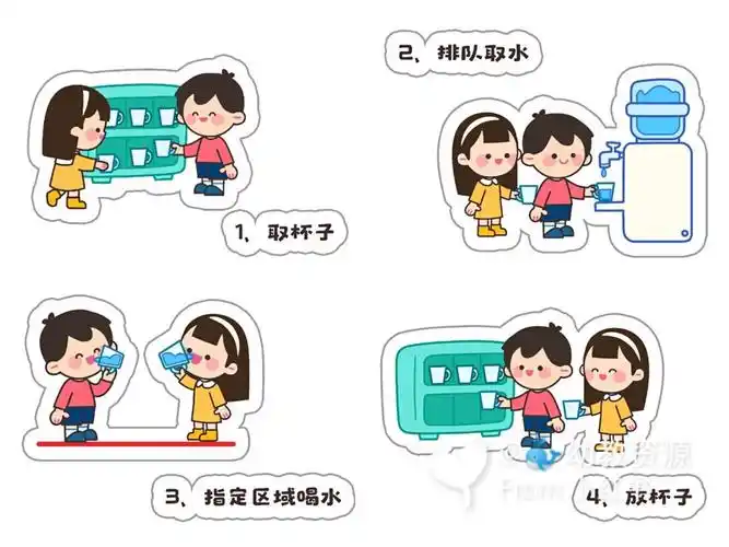 幼儿园环创 《喝水流程图》展板77素材图_幼儿园_杯子_幼儿园喝水