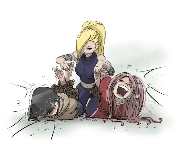 p站画师作品ino tickles hinata and sakura