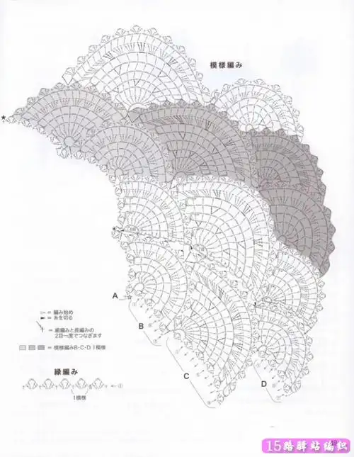 扇形花裙摆的吊带裙钩法图解(微风静静作品)|钩针花样图解