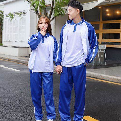 匆匆那年新款蓝白校服高中生三件套中学运动会运动服班服外套短袖