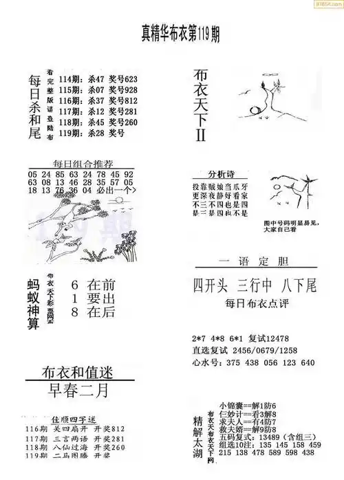 119期今天3d会员布衣 精华早报 真精华布衣123456-天中图库
