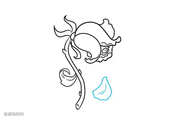 掉在地上的花简笔画