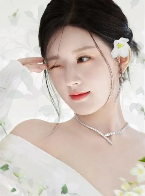 赵露思白色拖尾裙