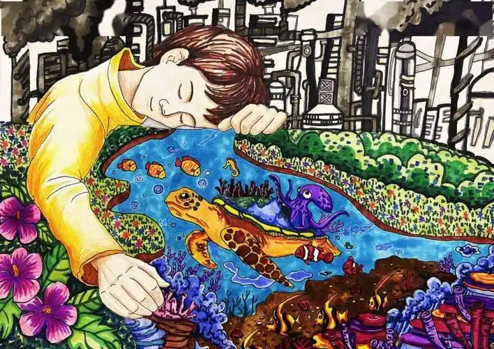 世界地球日儿童画公益大赛获奖作品出炉 | 世界地球日_三等奖_儿童组
