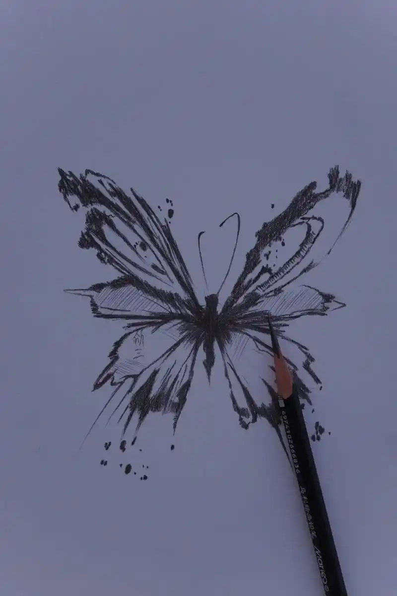 关于蝴蝶.#画画 #手绘 #设计 #跟着抖音学画画 #蝴蝶 - 抖音