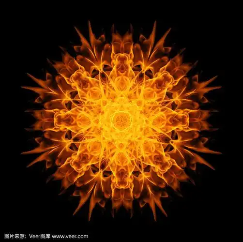 抽象的彩色火焰火焰在黑色的背景