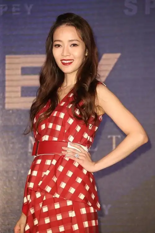 侯佩岑的红色造型好美啊(红白格子裙配红色发饰想不注意到都难)插图3