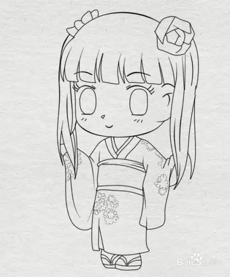 q版人物动漫简笔画女