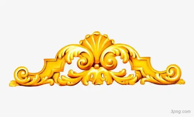 欧式金色花纹花边png素材透明免抠图片-其他元素-三元素3png.com