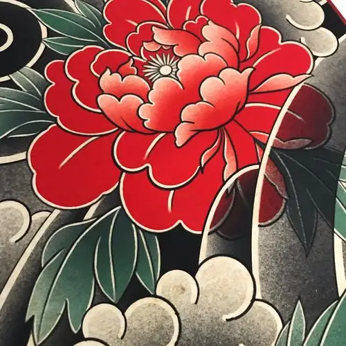 牡丹花臂/传统纹身/老传统纹身/男九原创