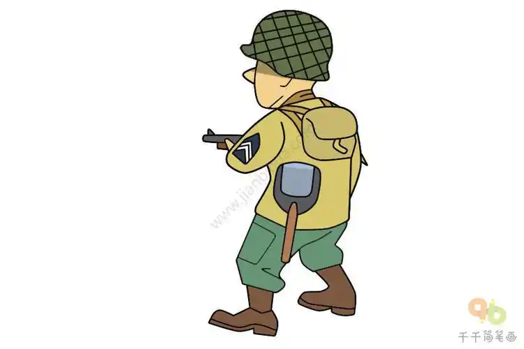 美国大兵简笔画卡通 简笔画图片大全-蒲城教育文学网