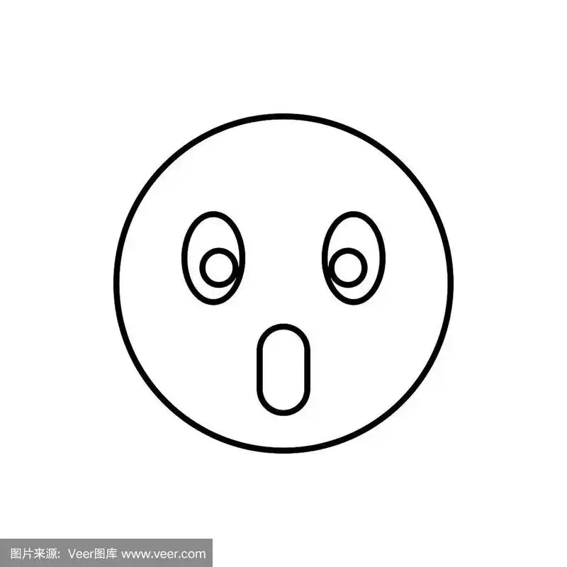 害怕的表情符号和张着嘴的图标