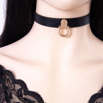 pamela项圈sm刻字定制牵引女人用人戴女生女朋友蒖皮定制手工外出 浅