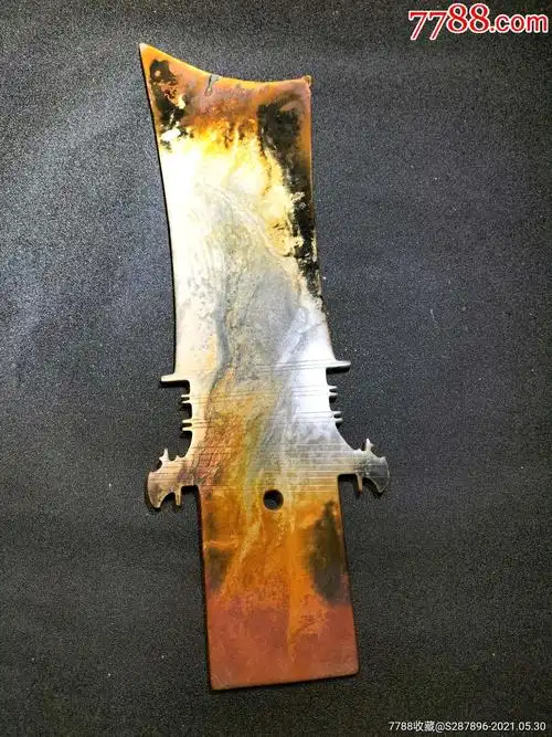 红水河出水高古玉"骆越文化石器远古时代玉牙璋