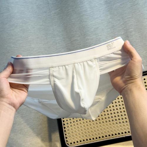 3条装男士冰丝三角内裤男夏季超薄凉爽大u凸囊袋透气网眼三角短裤