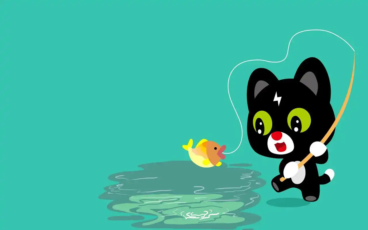 闪电猫呆萌高清桌面壁纸