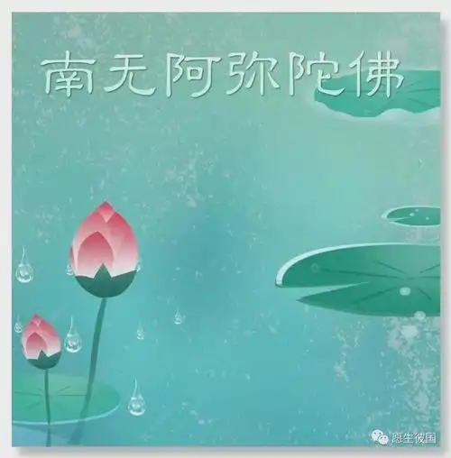 极乐国愿生西方净土中九品莲花为父母花开见佛悟无生不退菩萨为伴侣南