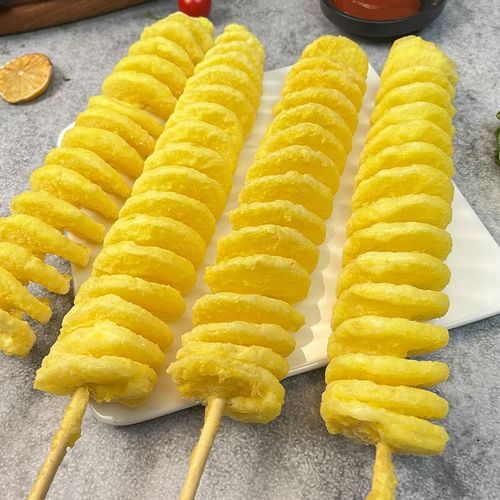 茗仟黄金旋风薯塔串商用油炸小吃半成品冷冻网红特色烧烤串原味土豆