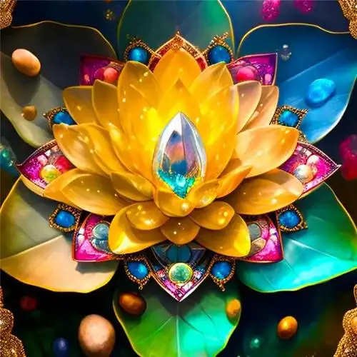 吉祥如意顺风顺水的金色莲花头像图片