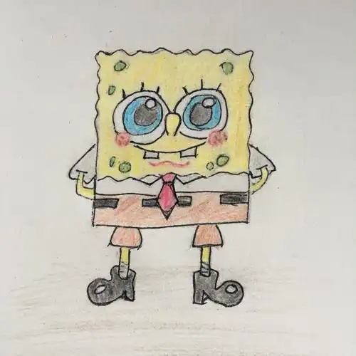 彩铅手绘 海绵宝宝