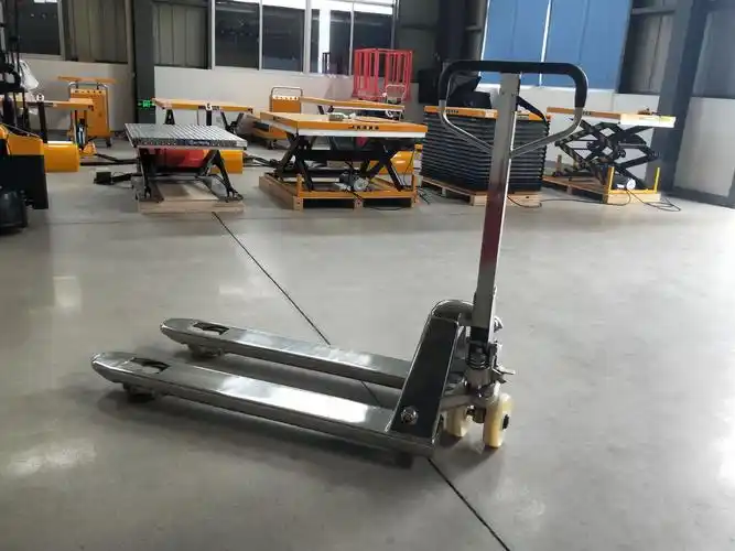 手动液压叉车堆高地牛油压手推拖车5t托盘装卸不锈钢搬运车550