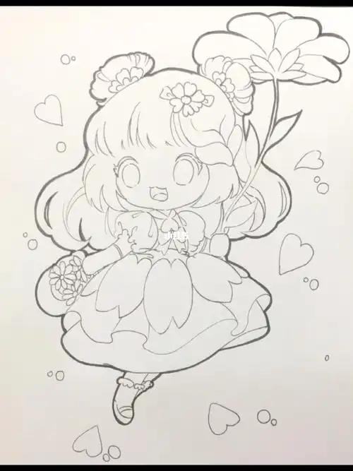 q版动漫临摹线稿#动漫  #画画  #临摹  #适合初学者零基础  #动漫热番