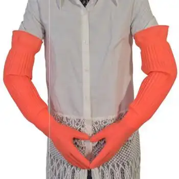 橡胶手套加厚耐磨工作加长长袖防水牛筋工业长筒劳保乳胶长胶皮胶 56