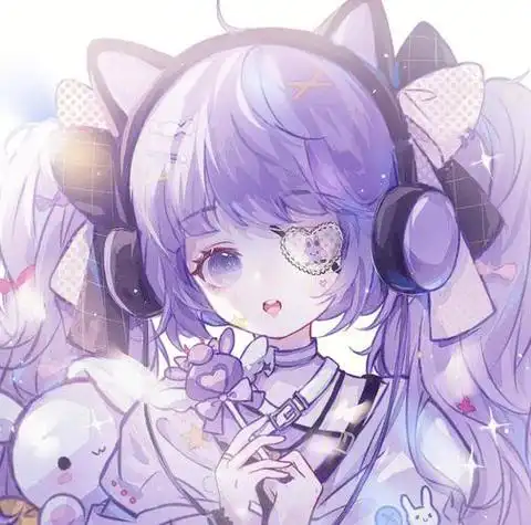 紫色的动漫女生头像
