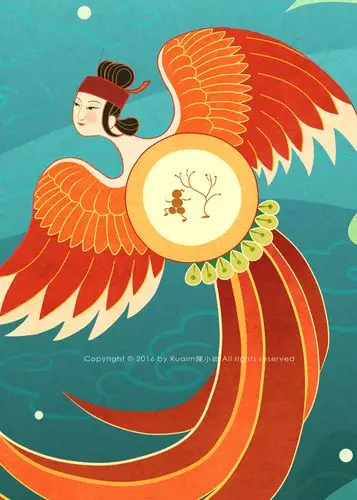 日月之神,神话为画——装饰插画