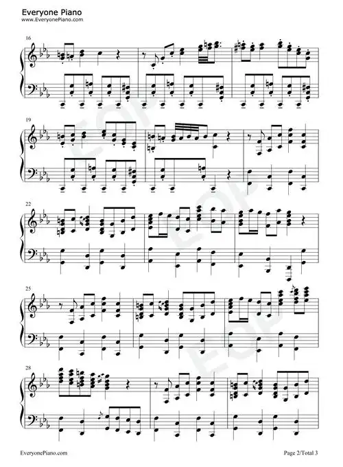 bonetrousle-undertale插曲-传说之下五线谱预览2-钢琴谱文件(五线谱