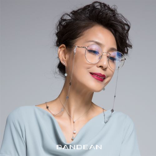 玫瑰链女防滑老花镜墨镜视镜挂脖眼镜金原创气质眼镜链