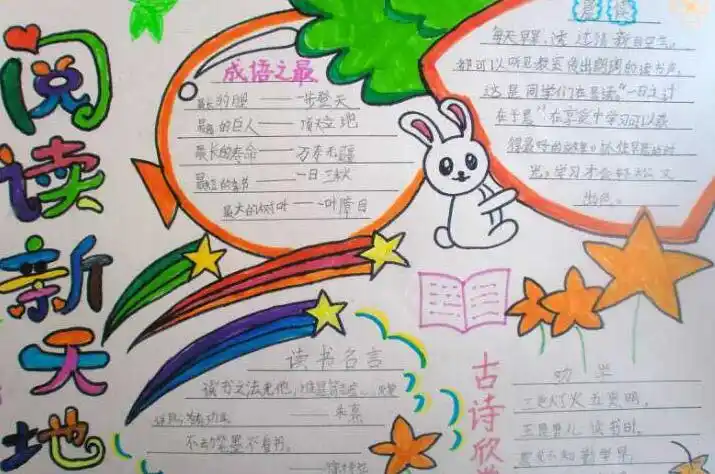 四年级漂亮)读书手抄报图片4年级