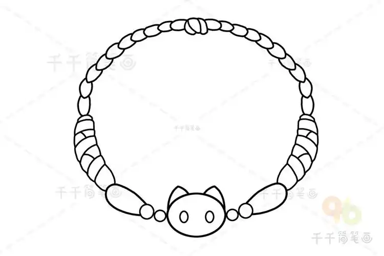 小猫手链简笔画
