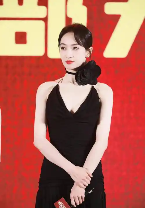 宋茜身穿黑色高领旗袍,中国女性风采_look_身材_海南岛